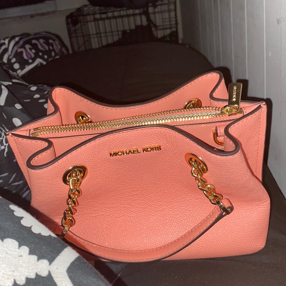 Coral color handbag